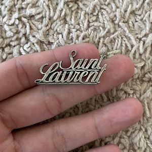Saint Laurent Antique Silver Pin Brooch